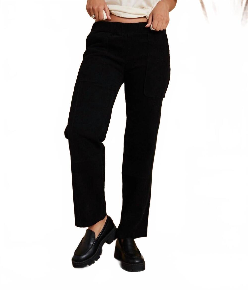 NEW KNOWN SUPPLY organic corduroy straight leg pant in black